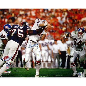 George Martin SB XXI Hit on Elway Horizontal 16x20 Photo (Signed by Ken Regan)