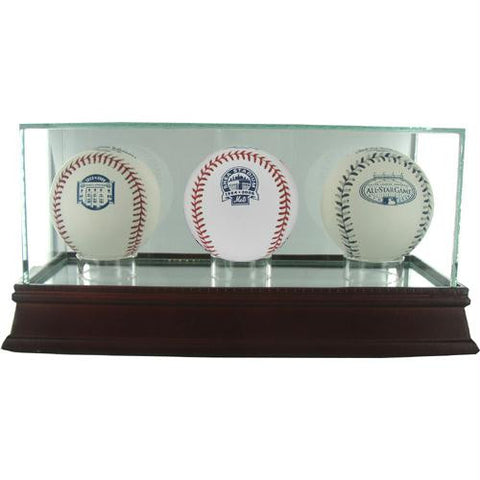 Glass Triple Baseball Case (o)