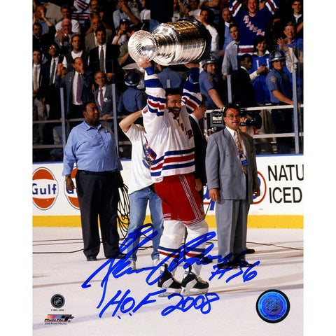 Glenn Anderson Holding Stanley Cup 8x10 Photograph w HOF 2008 Insc.