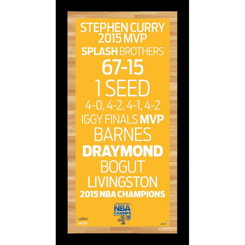 Golden State Warriors 2015 NBA Champions Subway Sign 16x32 Framed Photo