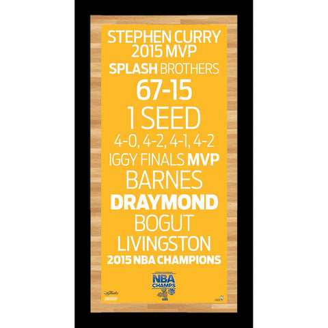 Golden State Warriors 2015 NBA Champions Subway Sign 16x32 Framed Photo