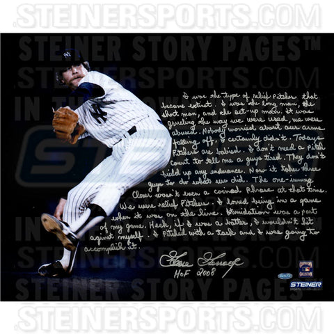 Goose Gossage Pitching Signed 16x20 Story Photo