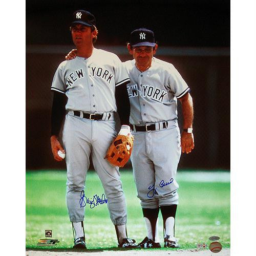 Graig Nettles With Yogi Berra Dual Signed Vertical 16X20 Photo (MLB Auth)