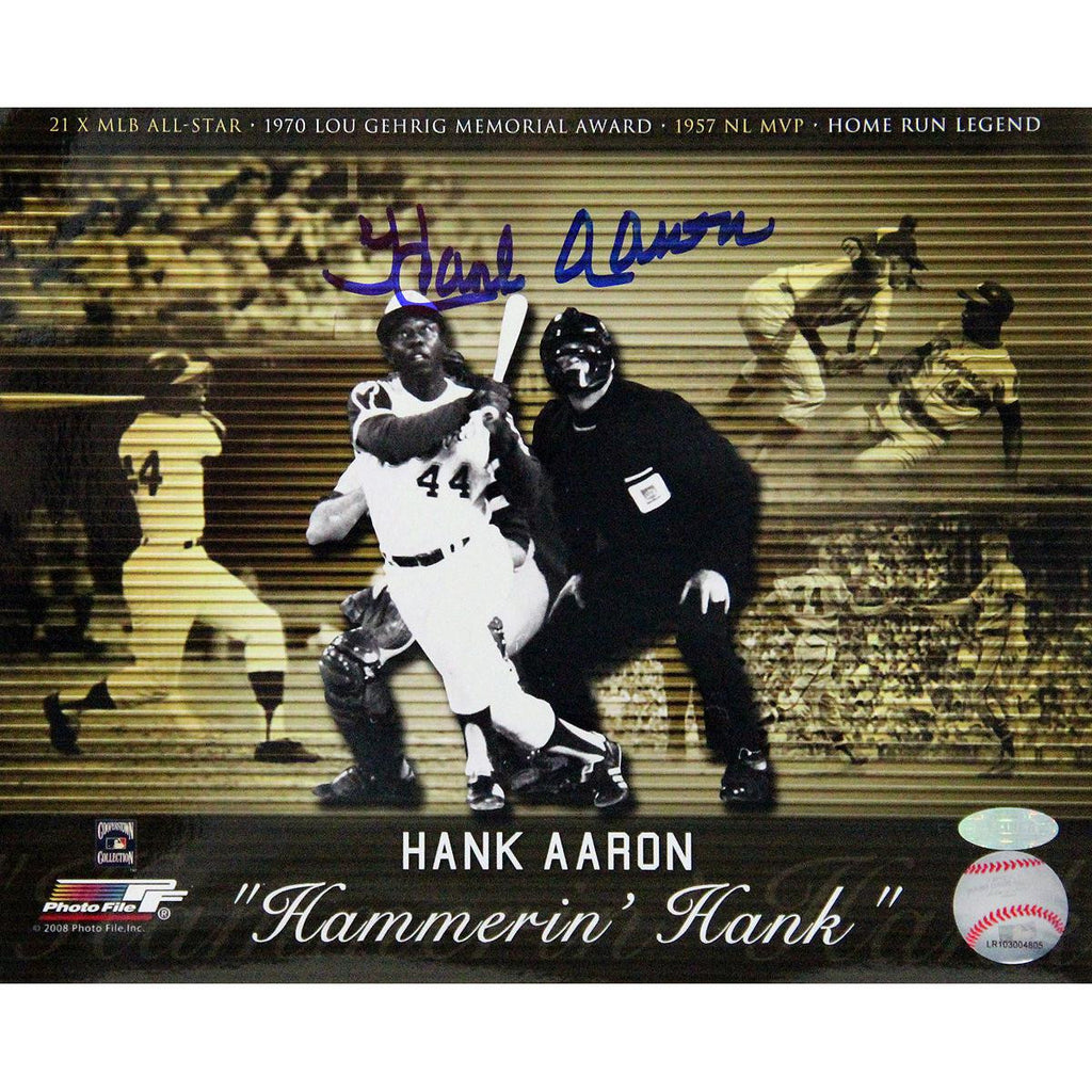 Hank Aaron Hammerin Hank Collage Horizontal 8x10 Photo