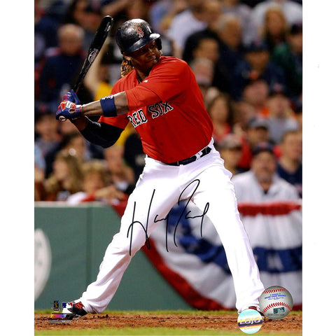 Hanley Ramirez Signed Red Sox Opening Day Hit 8x10 Photo (LOJO Sports Auth)