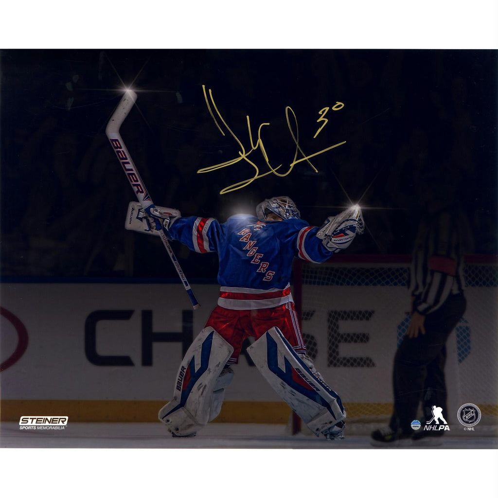 Henrik Lundqvist Signed MSG Celebration Horizontal Metallic 16x20 Photo