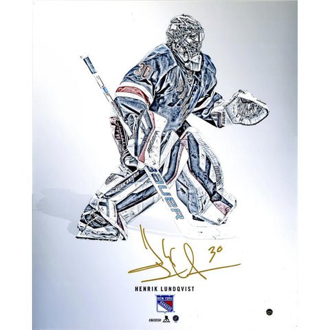 Henrik Lundqvist Signed Steiner Platinum Collection 16x20 Photo