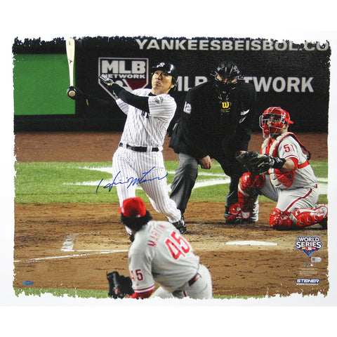 Hideki Matsui 2009 World Series Game 6: 2 Run Home Run 22x26 Canvas (MLB Auth)