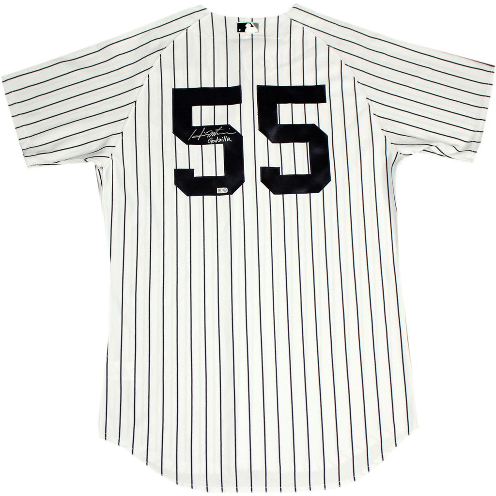 Hideki Matsui Signed New York Yankees Pinstripe Jersey Signed On Back w Godzilla insc (MLB Auth)