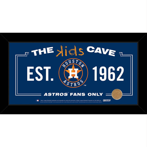 Houston Astros 10x20 Kids Cave Sign w Game Used Dirt from Minute Maid Park