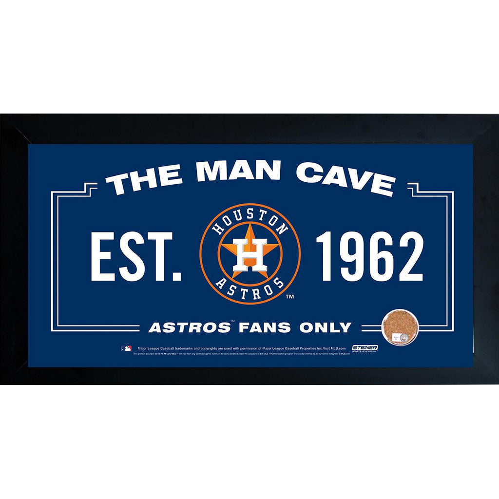 Houston Astros Man Cave Framed 10x20 Sign w Authentic Game-Used Dirt (MLB Auth)