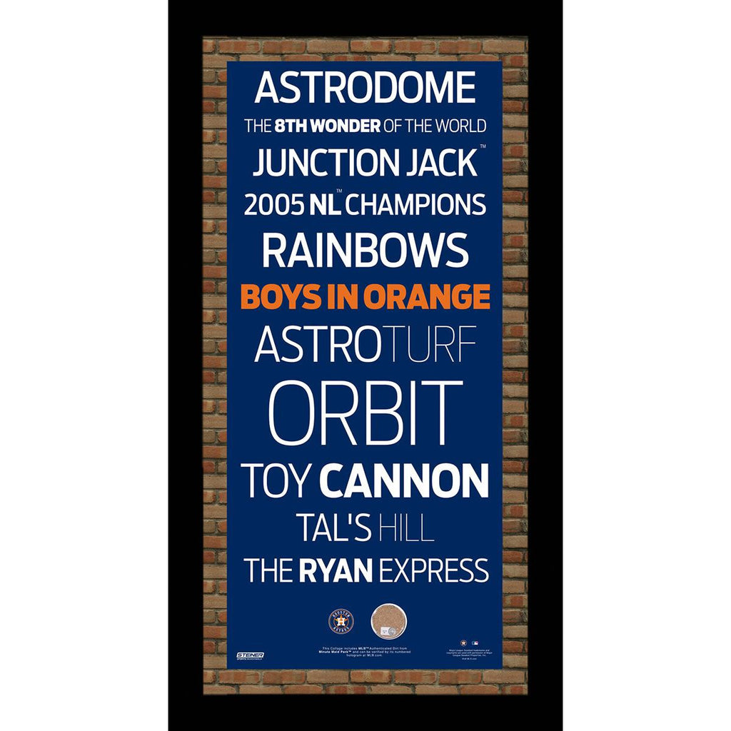 Houston Astros Subway Sign Wall Art 9.5x19 Frame w Authentic Dirt from Minute Maid Park