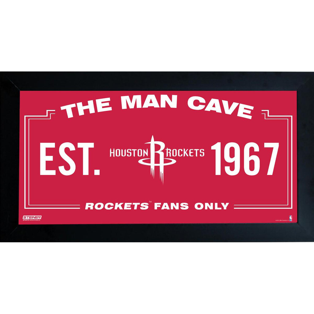 Houston Rockets Man Cave Sign 10x20 Framed Photo