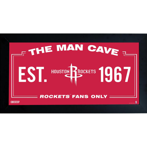 Houston Rockets Man Cave Sign 10x20 Framed Photo