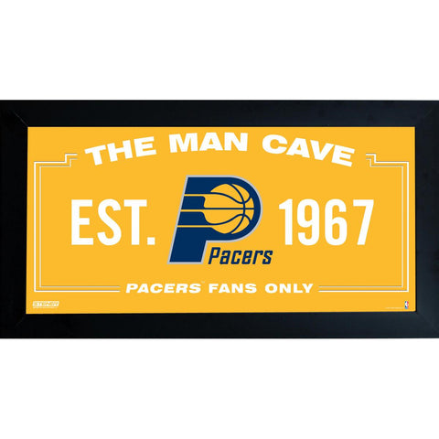 Indiana Pacers Man Cave Sign 10x20 Framed Photo