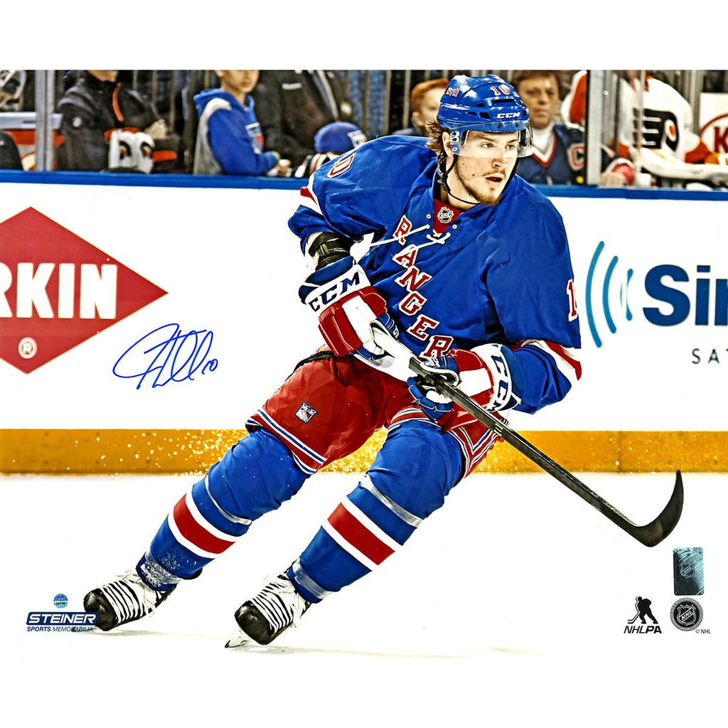 J.T. Miller Signed Skating Against the Flyers 16x20 Photo