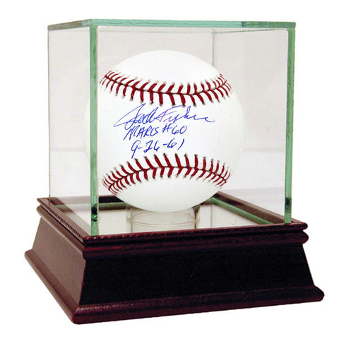 Jack Fisher Signed MLB Baseball w Maris 60 9-26-61 Insc