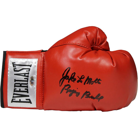 Jake LaMotta Signed Everlast Boxing Glove w Raging Bull Insc. (Single)