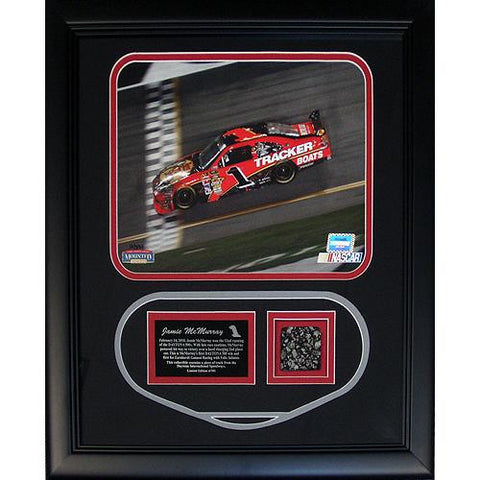 Jamie McMurray Framed 8x10 Photo Collage w Authentic Piece of Race Used Track (MM Auth)