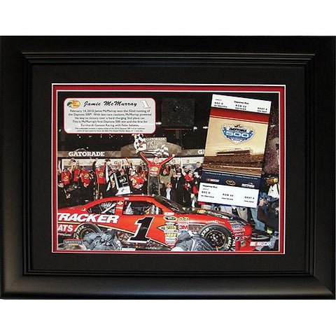 Jamie McMurray Framed 8x10 Replica Ticket Collage w Authentic Piece of Race Used Tire (MM Auth)