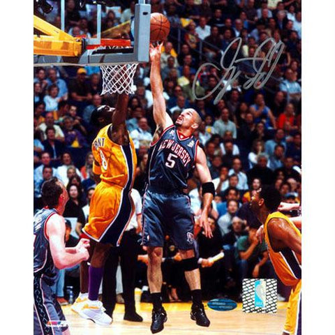 Jason Kidd Nets Grey Jersey Lay Up Vs. Kobe 8x10 Photograph