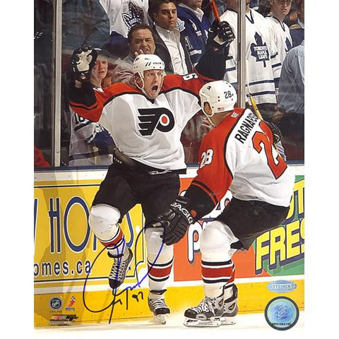 Jeremy Roenick Flyers Game Winning Goal Celebration Vertical 8x10 Photo