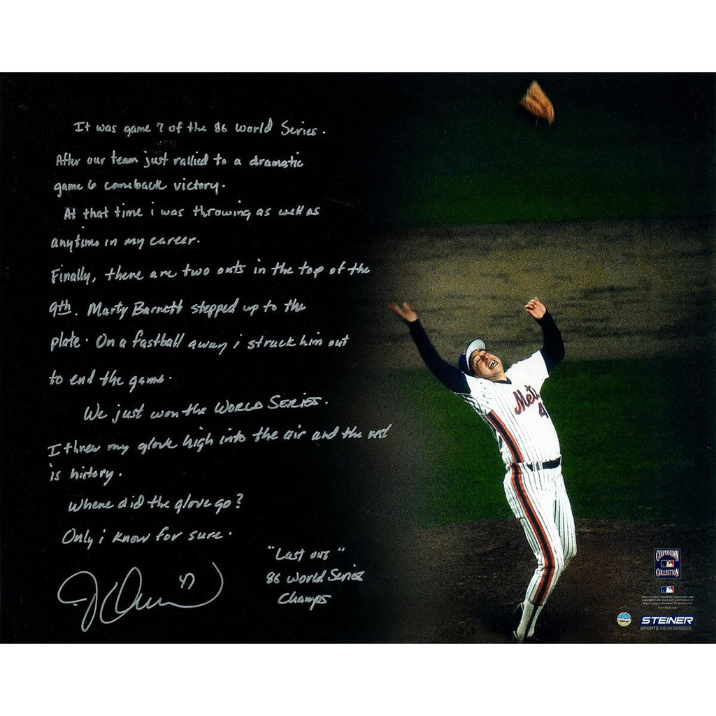 Jesse Orosco Signed 16x20 Last Out Celebration Vertical 16x20 Story Photo w Last Out Insc