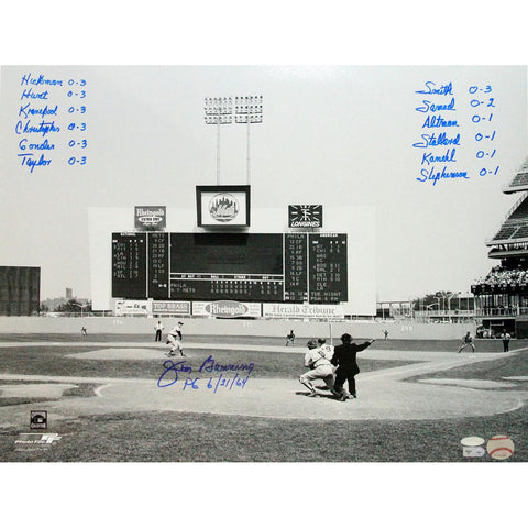 Jim Bunning Perfect Game Box Score 16x20 w 12 Inscriptions