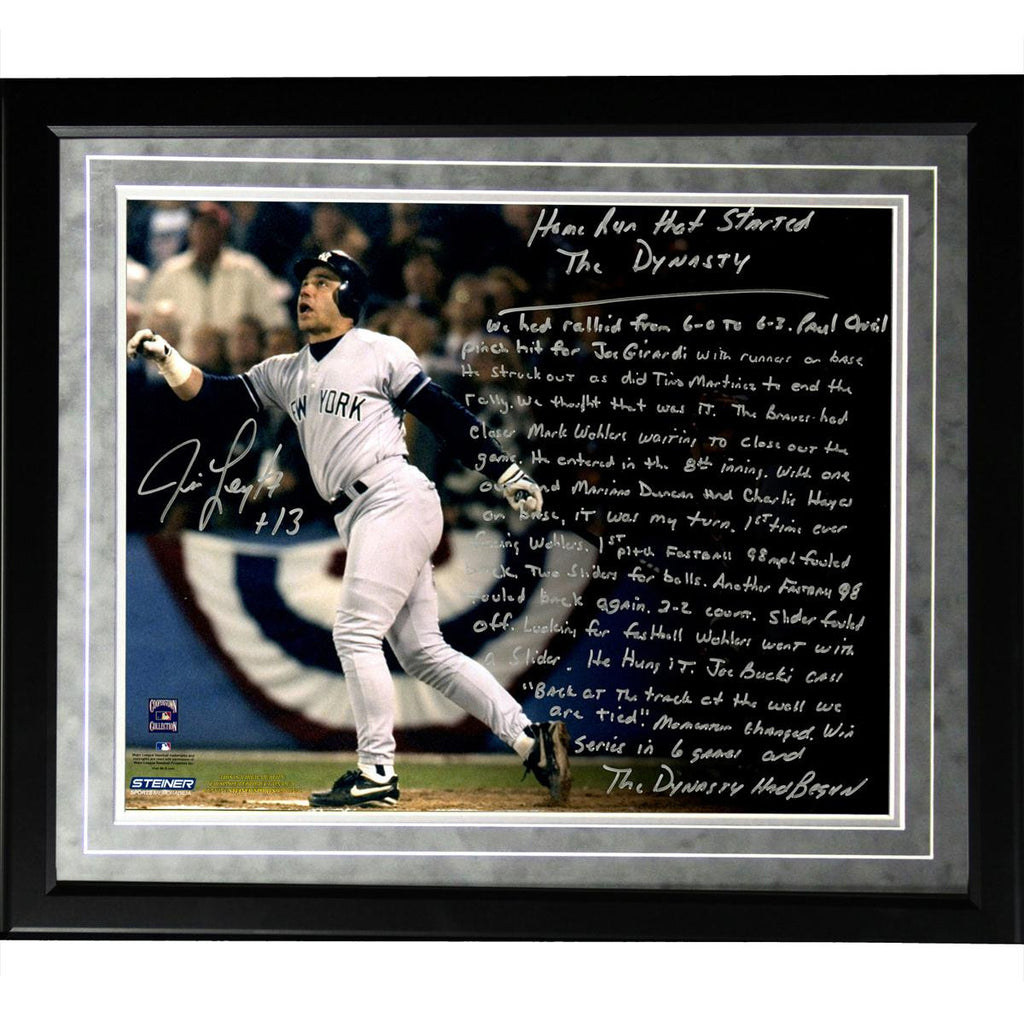 Jim Leyritz Facsimile Dynasty Home Run Framed Metallic 16x20 Story Photo