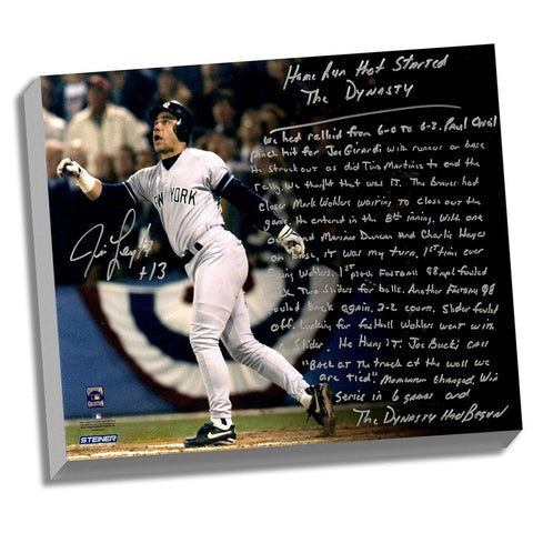 Jim Leyritz Facsimile Dynasty Home Run Story Stretched 16x20 Story Canvas