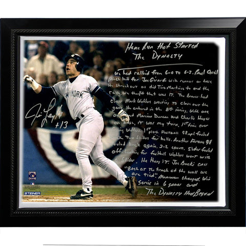 Jim Leyritz Facsimile Dynasty Home Run Story Stretched Framed 22x26 Story Canvas