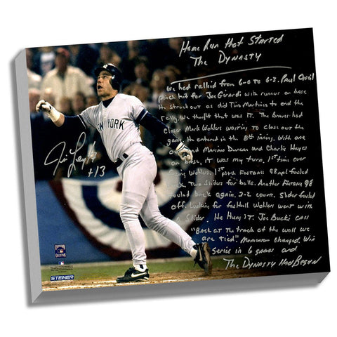 Jim Leyritz Facsimile Dynasty Home Run Stretched 22x26 Story Canvas