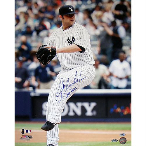 Joba Chamberlain Yankee Pinstripe Jersey Wind Up Vertical 16x20 Photo w Joba Rules Insc. (MLB Auth)