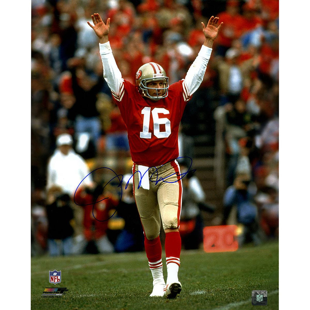 Joe Montana Touchdown Signal Signed 16x20 Photo