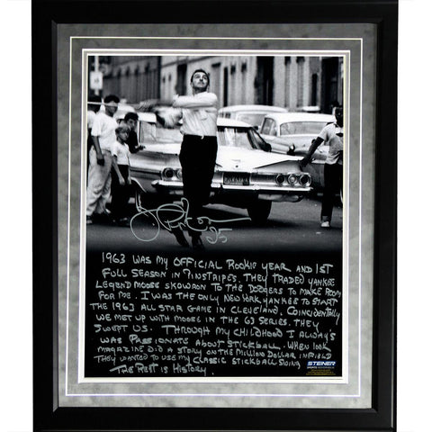 Joe Pepitone Facsimile Stickball Framed Metallic 16x20 Story Photo