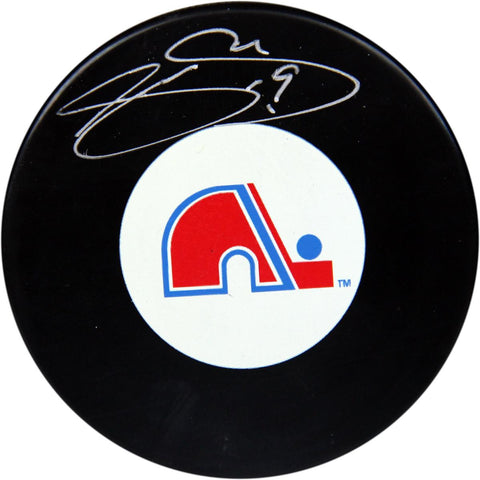 Joe Sakic Quebec Nordiques Signed Hockey Puck (AJ Sports Auth)