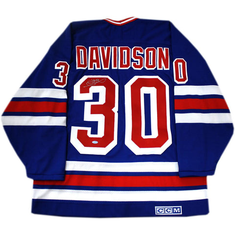 John Davidson Signed New York Rangers Throwback Jersey