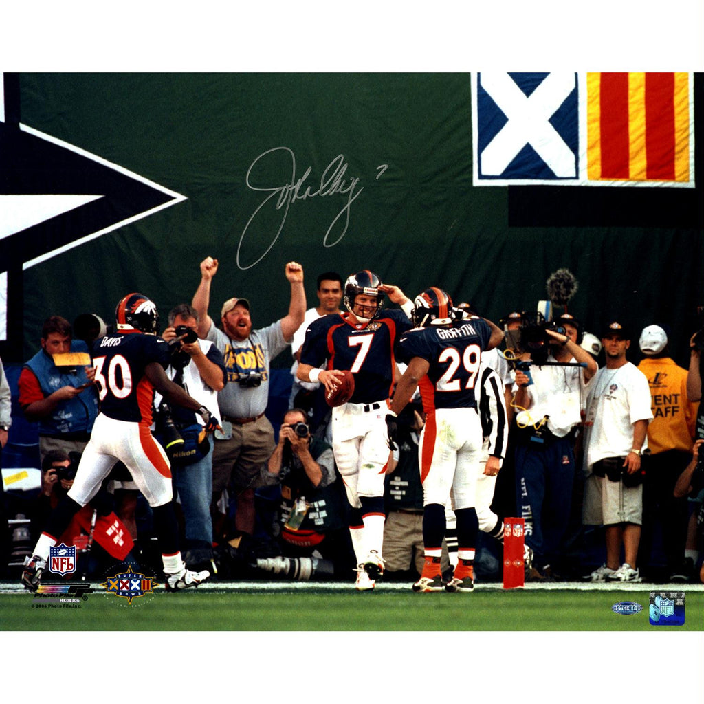 John Elway Signed horizontal mile high salute 16x20 Photo