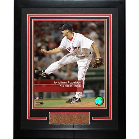 Jonathan Papelbon 58 Red Sox Feel The Game Framed 11x14 Dirt Collage