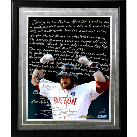 Jonny Gomes Facsimile Boston Strong Framed Metallic 16x20 Story Photo