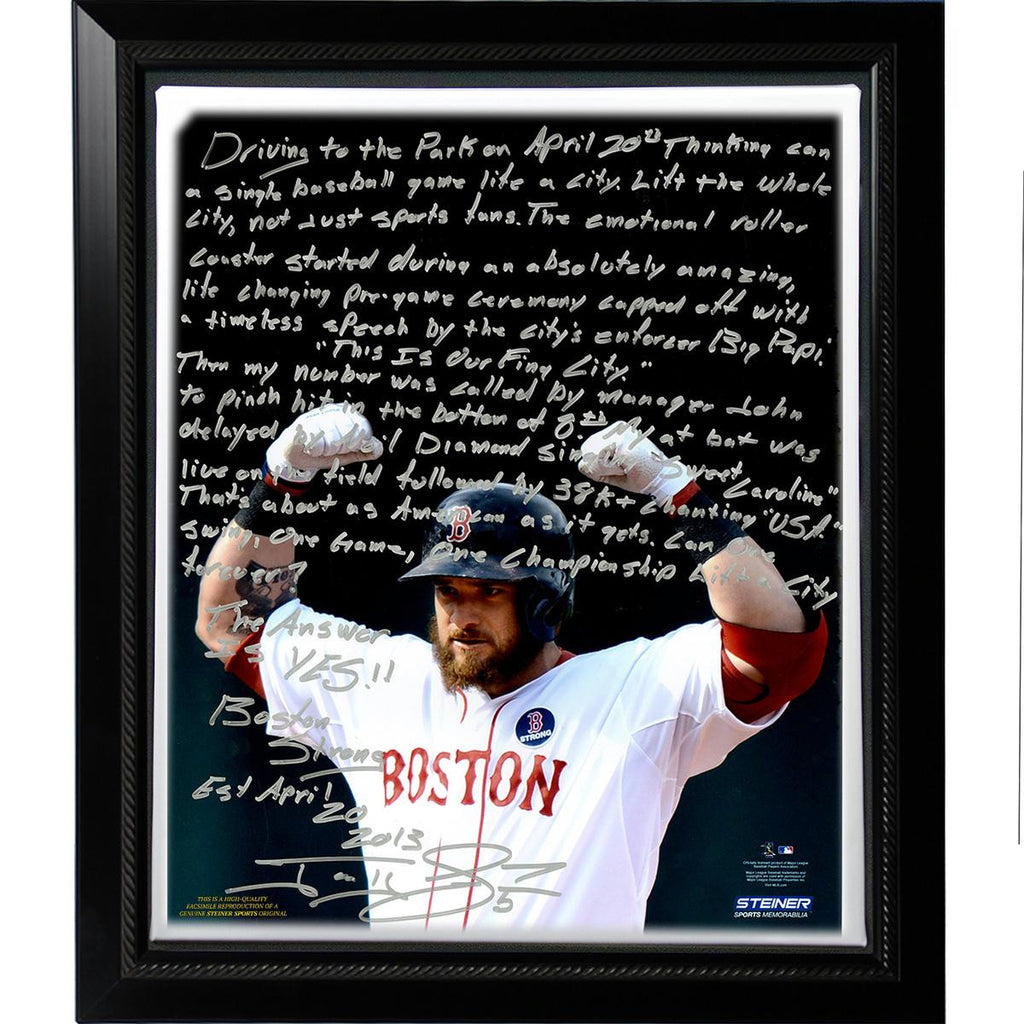 Jonny Gomes Facsimile Boston Strong Story Stretched Framed 22x26 Canvas