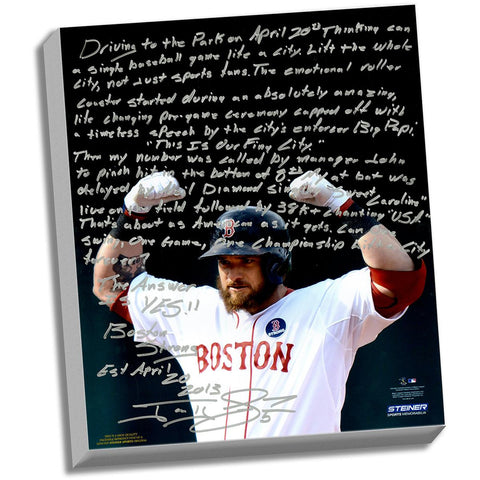 Jonny Gomes Facsimile Boston Strong Stretched 22x26 Story Canvas