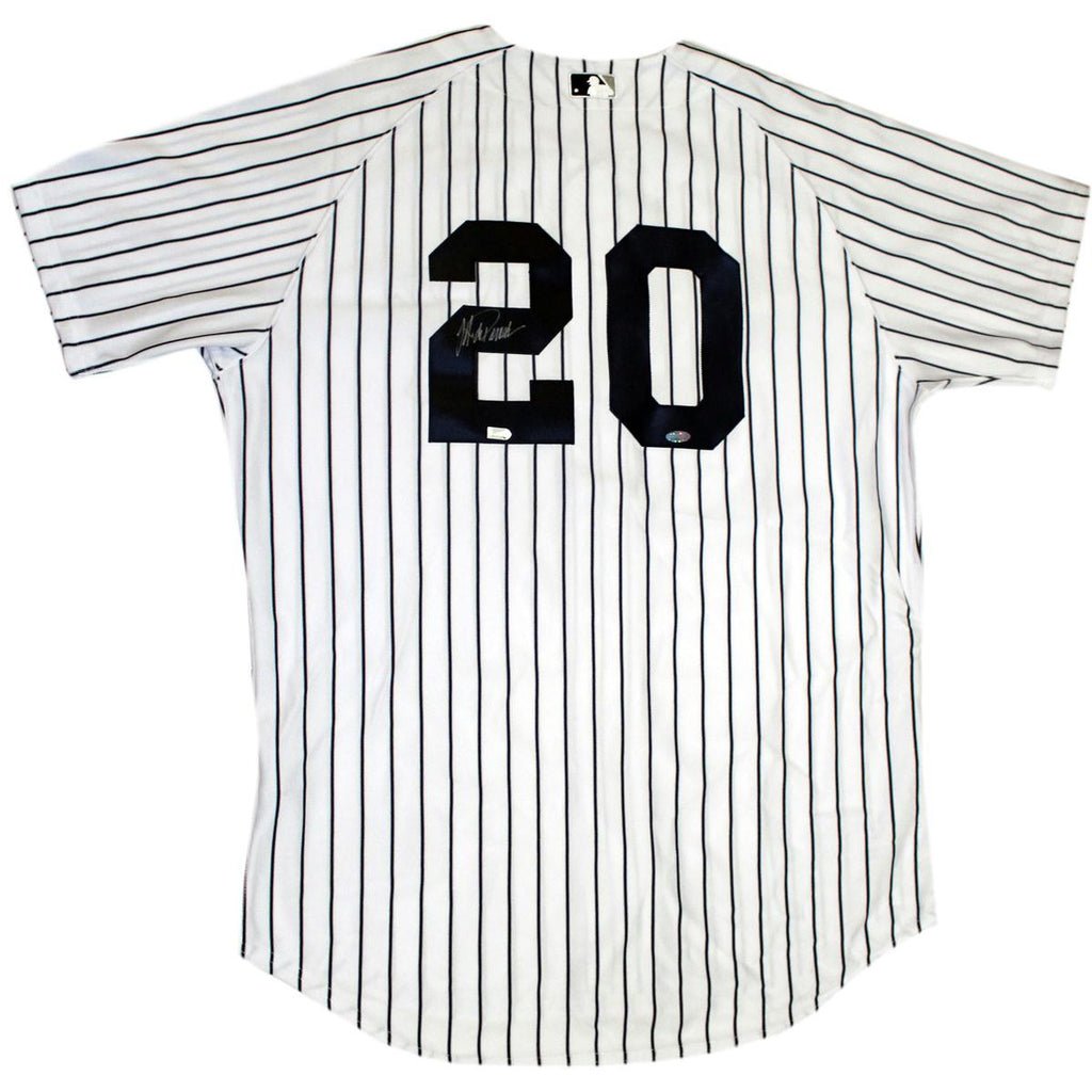 Jorge Posada Signed New York Yankees Authentic Home Jersey (Signed in Silver) (MLB Auth)