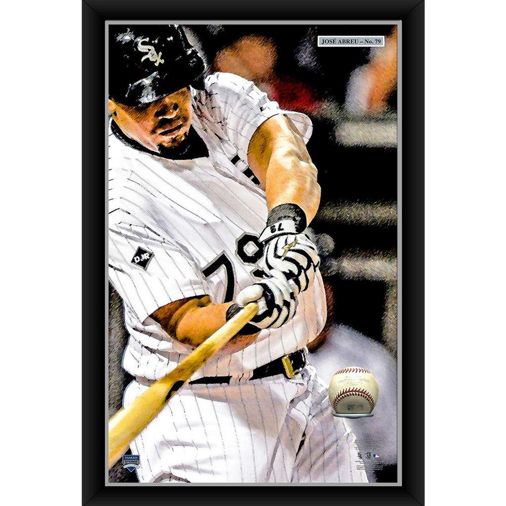 Jose Abreu 20x32 Baseball Holder Display w Game-Used Baseball (baseball is removable)