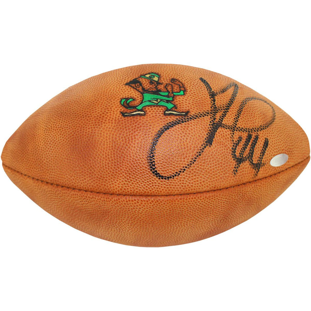 Justin Tuck Signed Notre Dame Game Model Football