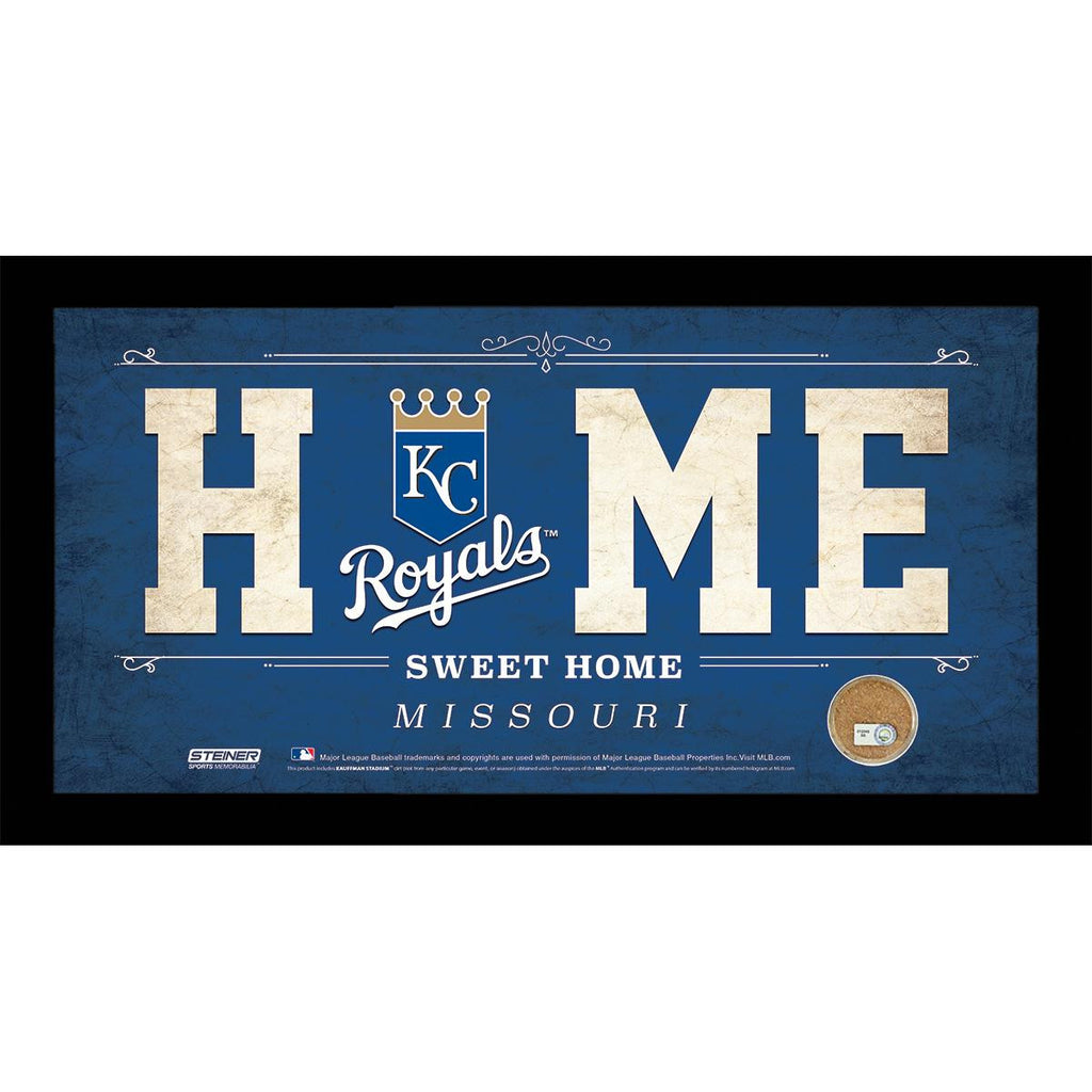 Kansas City Royals 10x20 Home Sweet Home Sign with Game-Used Dirt from Kauffman Stadium