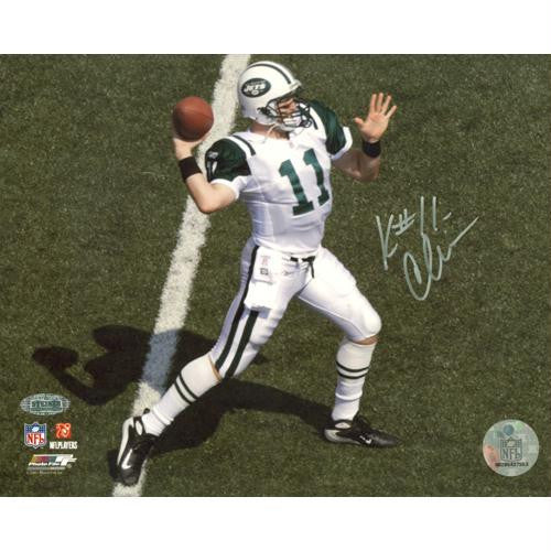 Kellen Clemens Jets Overhead Passing White Jersey Horizontal 16x20 Photo