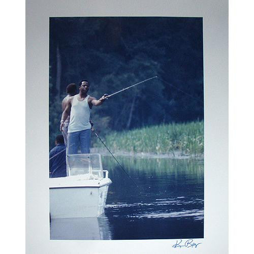 Ken Regan Signed Hank Aaron Fishing Vertical 16x20 Photo
