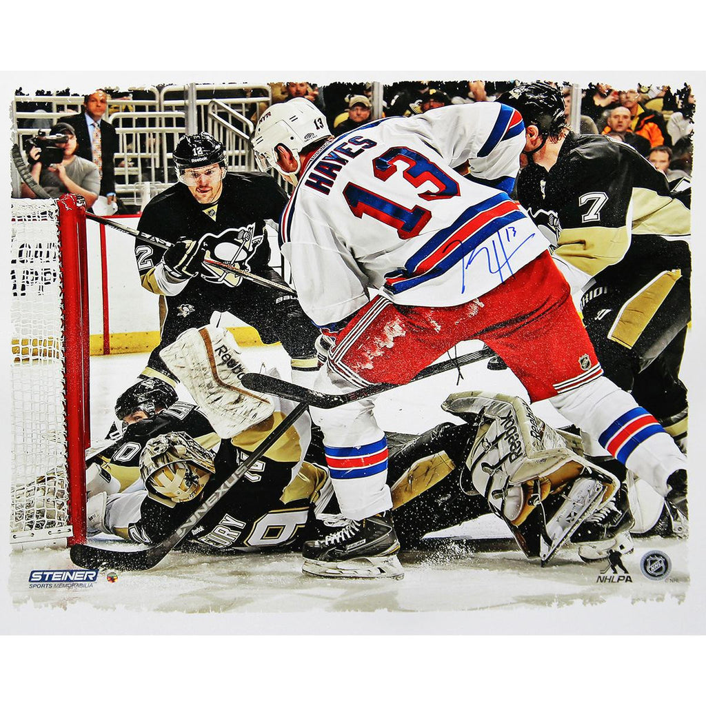 Kevin Hayes Signed New York Rangers Overtime Goal Against Marc Andre-Fleury 22x26 Canvas