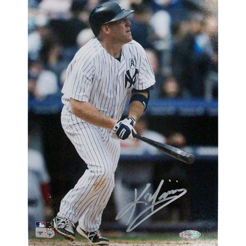 Kevin Youkilis New York Yankees Pinstripe Jersey Batting Close-up Signed 8x10 Photo (MLB Auth)